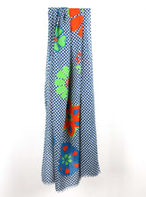 Charger l'image dans la galerie, foulard-coton-bio-ichimatsu-orange-les-belles-vagabondes