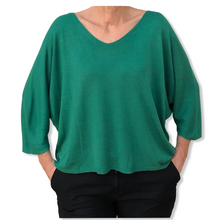 Charger l'image dans la galerie, pull-fin-manches-3-4-vert-forest-face
